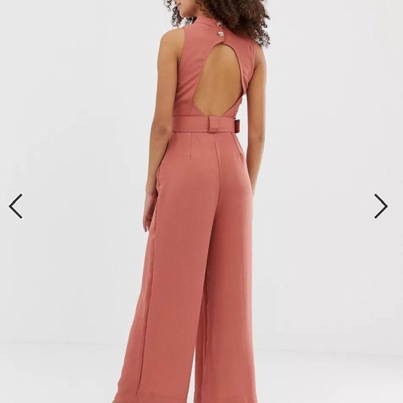 ASOS DESIGN high neck wide leg jumpsuit Size 8 - Picture 2 of 5